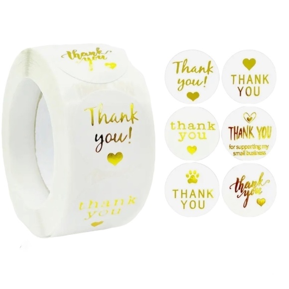 thank you stickers (variety pack) 1in round | shipping supplies​​​ Gold sticker - Picture 2 of 7